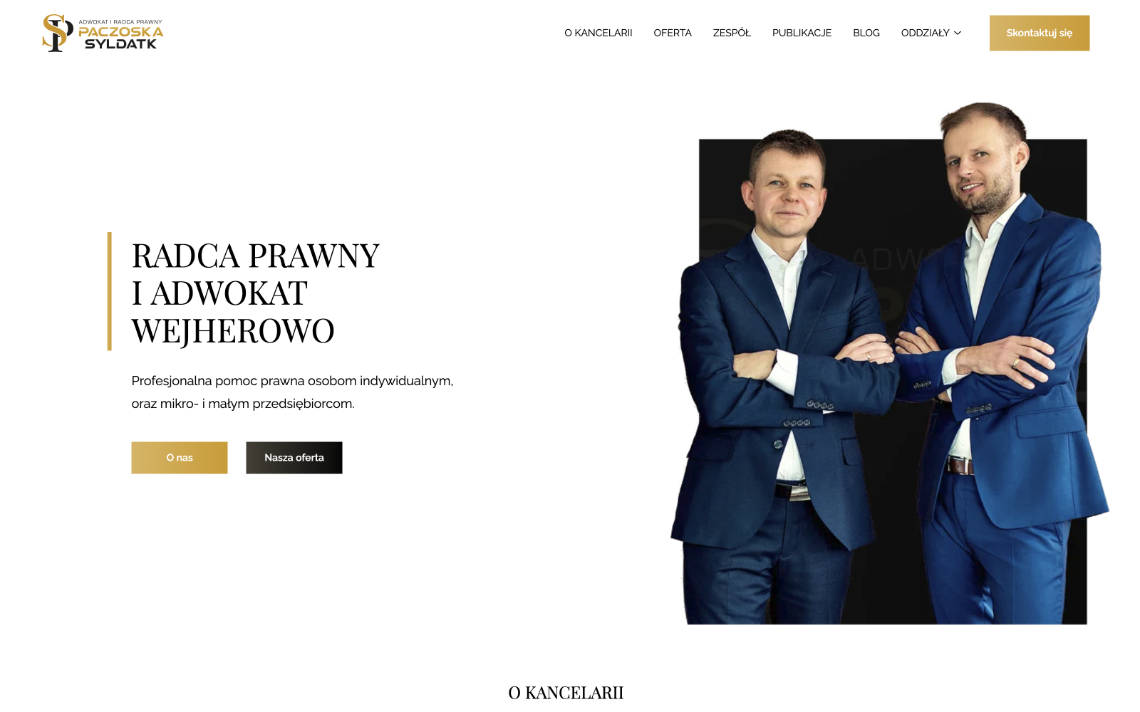 Strona internetowa kancelarii prawnej Paczoska Syldatk — realizacja Creationet
